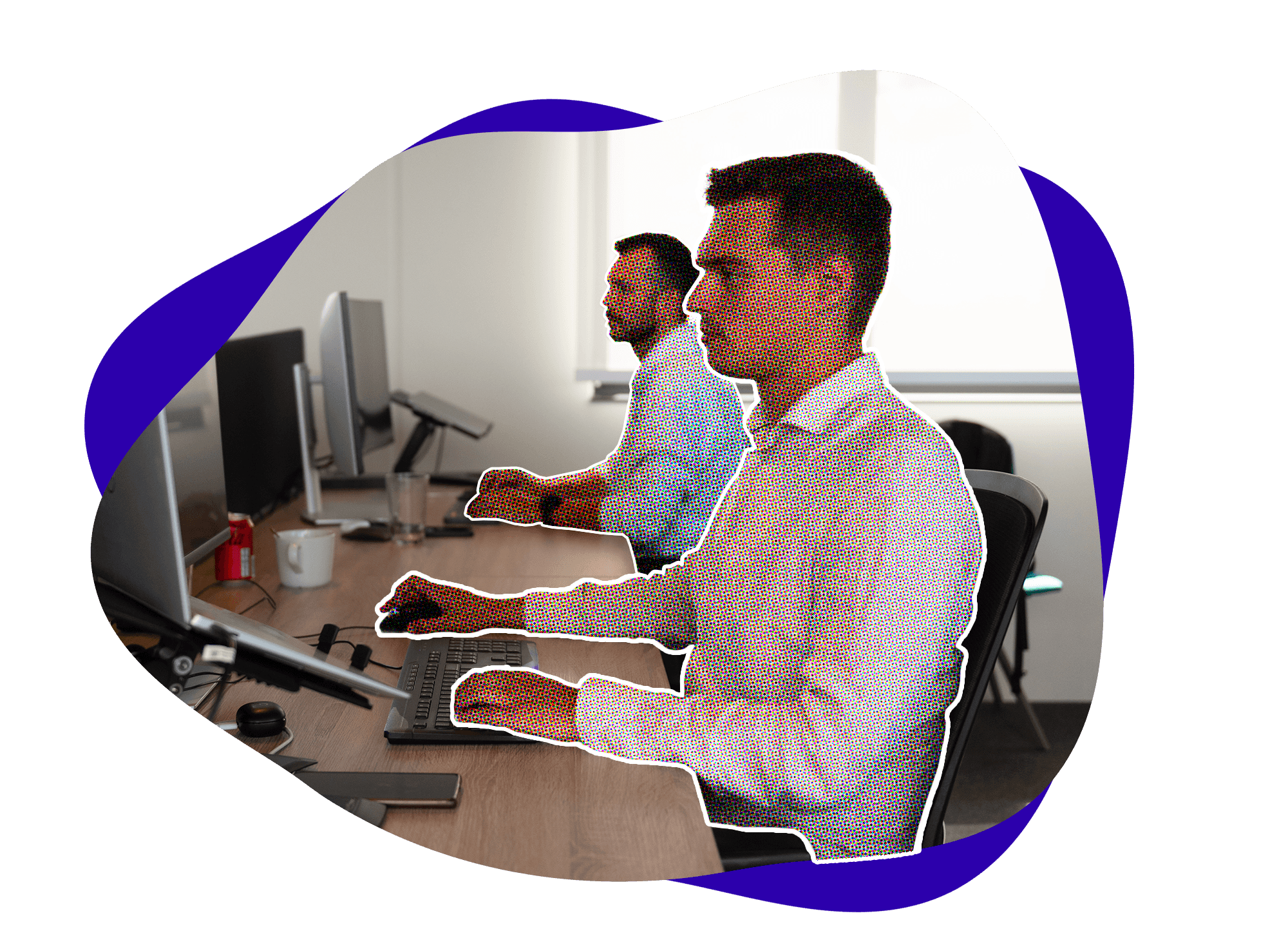 Kollegen im Flexmail-Büro für respektvolle E-Mail-Kommunikation