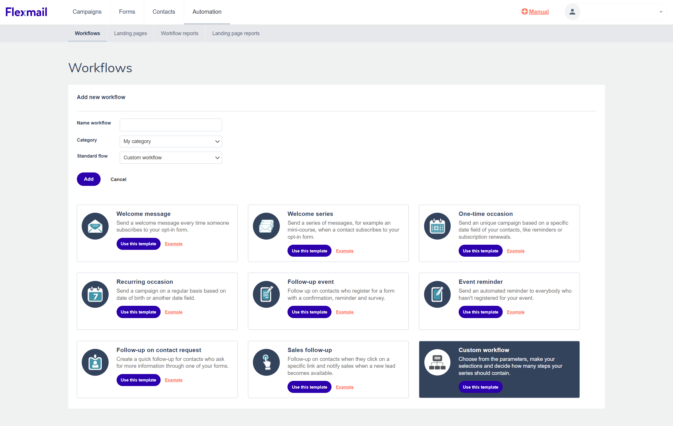 Flexmail e-mailmarketing software - kies uit verschillende soorten workflows Flexmail e-mailmarketing software - kies uit verschillende soorten workflows