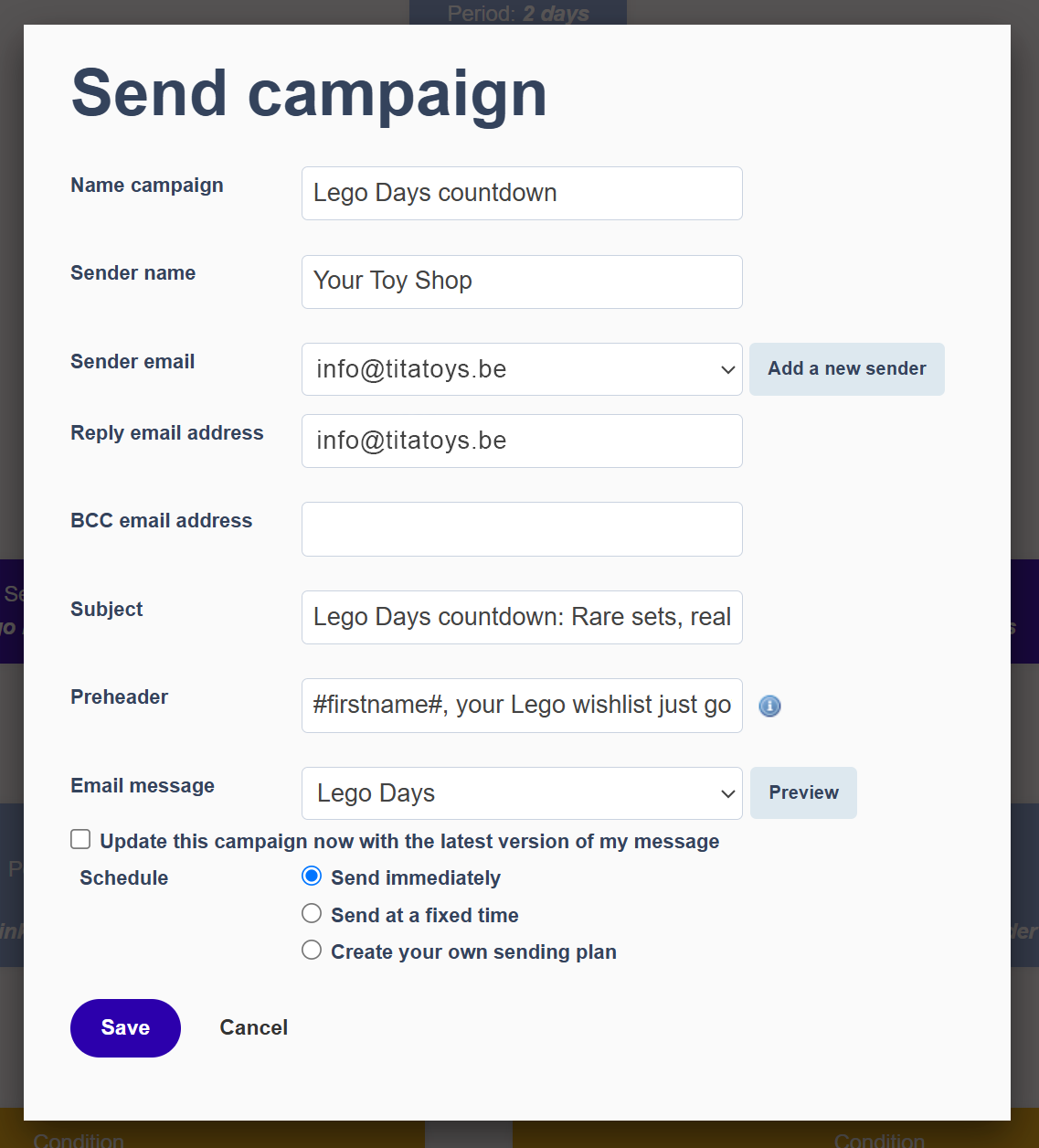 Flexmail e-mailmarketing software - campagne versturen door alle campagne gegevens in te vullen Flexmail e-mailmarketing software - campagne versturen door alle campagne gegevens in te vullen